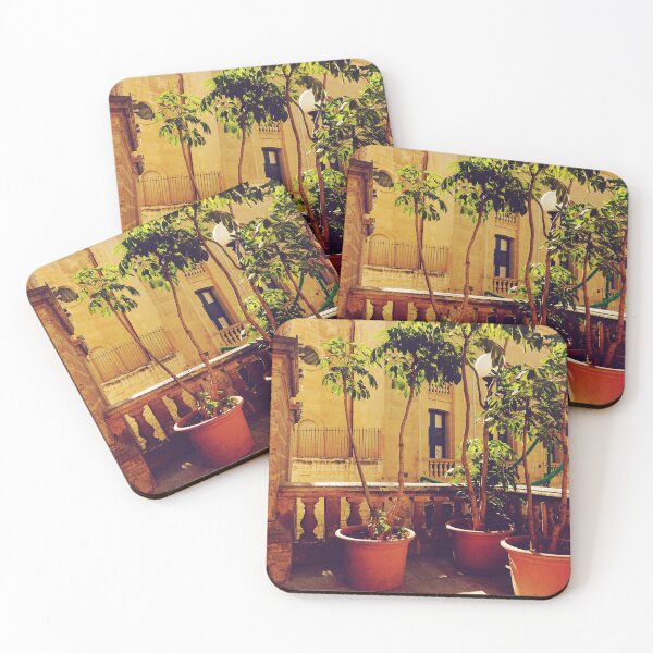Item preview, Mediterranean City Balcony with Plants in Malta Island designed and sold by CarolinaReina.