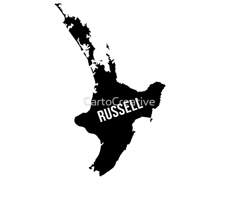 "Russell, New Zealand Silhouette" by CartoCreative Redbubble