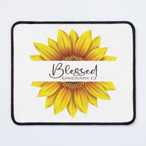 Item preview, Christian Sunflower design - I am Blessed - Ephesians 1:3 designed and sold by simplydesignart.