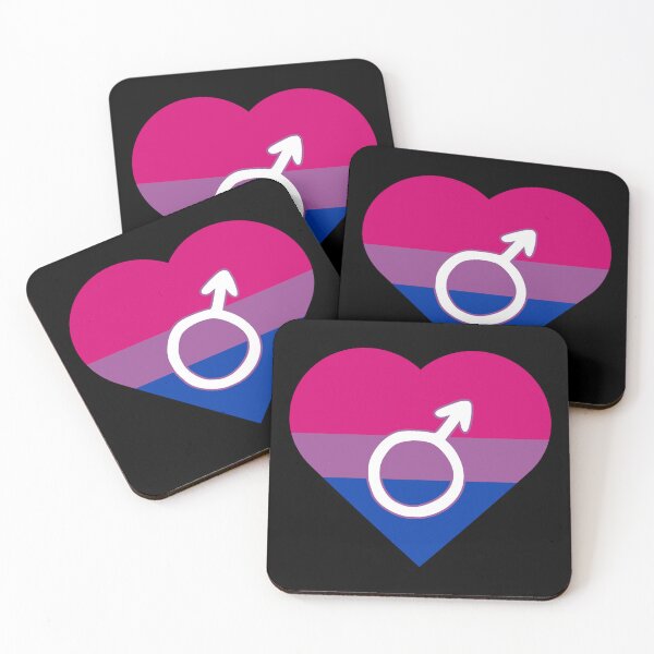 Item preview, Bisexual Pride Heart with Male Gender Symbol designed and sold by everything4eva.
