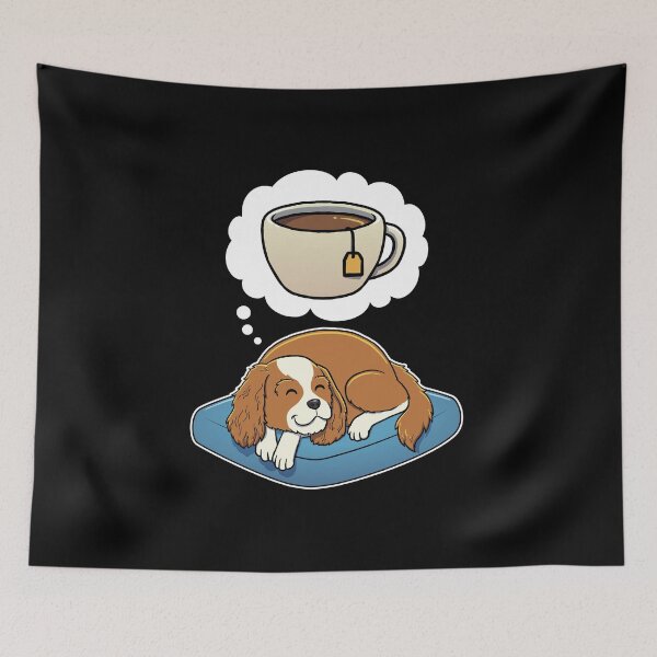 Item preview, Cavalier King Charles Spaniel dreaming about Tea designed and sold by DoggieDelights.