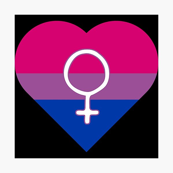 Item preview, Bisexual Pride Heart with Female Gender Symbol designed and sold by everything4eva.