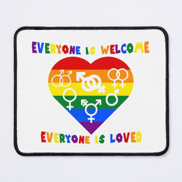 Item preview, Everyone Is Welcome Everyone Is Loved Rainbow Pride Heart with All Gender Symbols designed and sold by everything4eva.