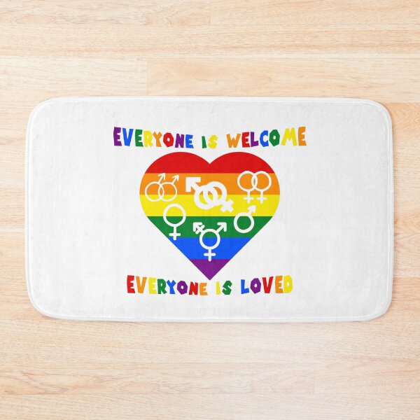 Item preview, Everyone Is Welcome Everyone Is Loved Rainbow Pride Heart with All Gender Symbols designed and sold by everything4eva.