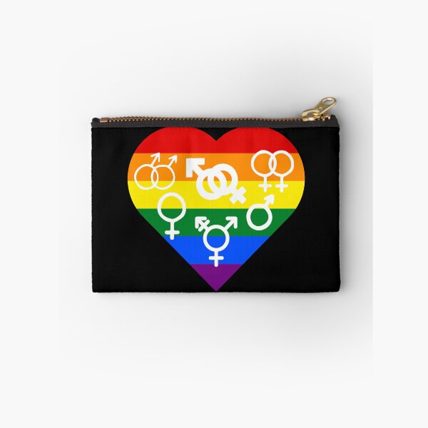 Item preview, Rainbow Pride Heart with All Gender Symbols designed and sold by everything4eva.