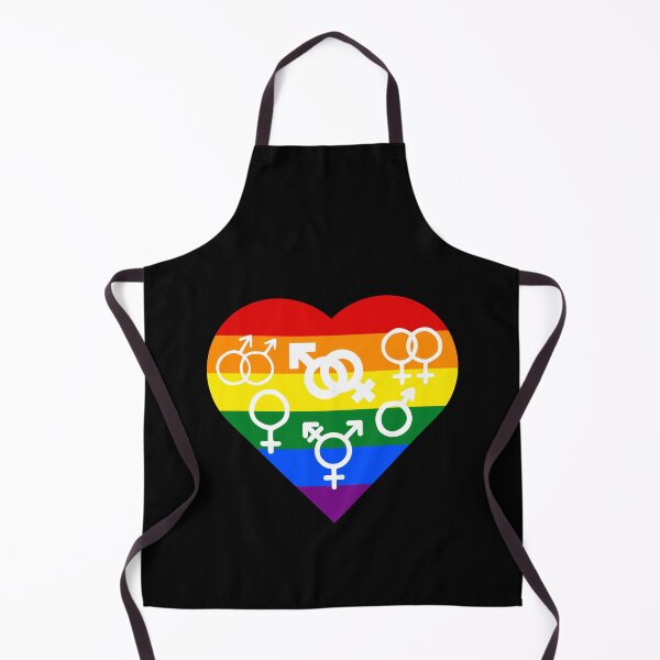 Item preview, Rainbow Pride Heart with All Gender Symbols designed and sold by everything4eva.