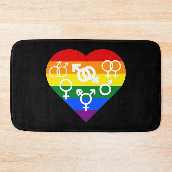 Item preview, Rainbow Pride Heart with All Gender Symbols designed and sold by everything4eva.