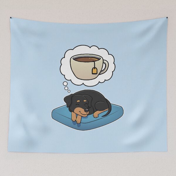 Item preview, Miniature Pinscher dreaming about Tea designed and sold by DoggieDelights.