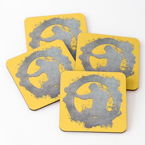 Item preview, Silhouette of fighter inside steel circle designed and sold by Jarmo Piironen.