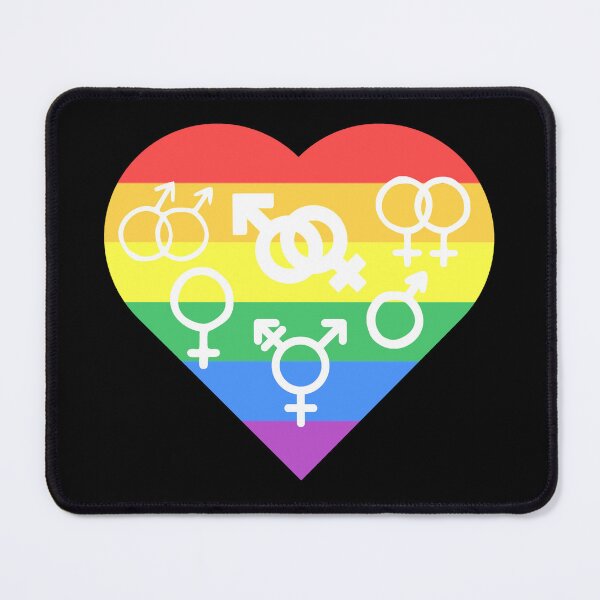 Item preview, Everyone Is Welcome Everyone Is Loved Rainbow Pride Heart with All Gender Symbols designed and sold by everything4eva.