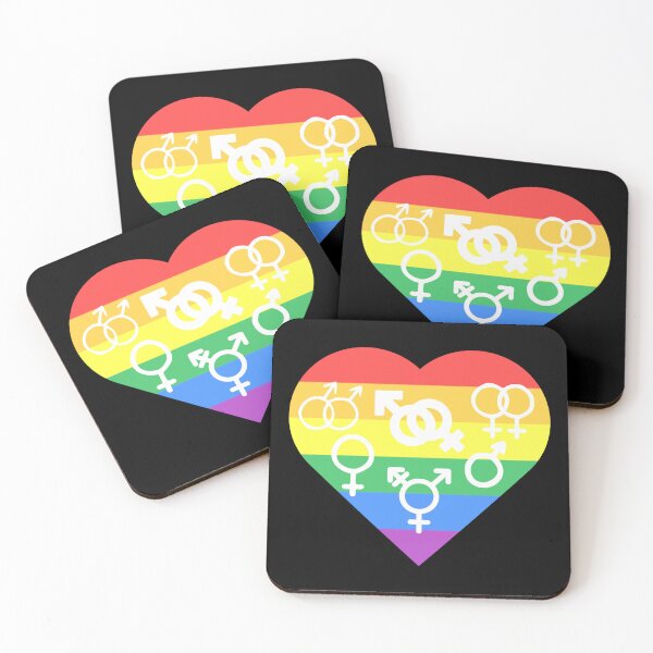 Item preview, Everyone Is Welcome Everyone Is Loved Rainbow Pride Heart with All Gender Symbols designed and sold by everything4eva.