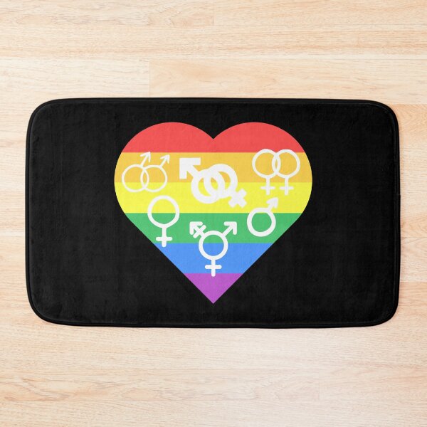 Item preview, Everyone Is Welcome Everyone Is Loved Rainbow Pride Heart with All Gender Symbols designed and sold by everything4eva.