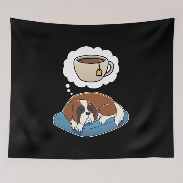 Item preview, St Bernard dreaming about Tea designed and sold by DoggieDelights.