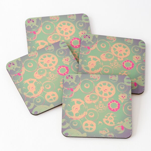 Item preview, Abstract Buttons and Wheels - Green, Pink designed and sold by asurtiumgreen.