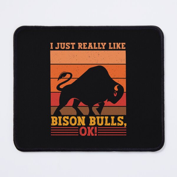 Item preview, Cute, Trendy and Funny Quote I JUST REALLY LIKE BISON BULLS, OK for Bison Bull Lovers, American Bison Bull Art and Wild Bison Bull Vintage Retro Sunset Saying. designed and sold by zenturtlemerch.