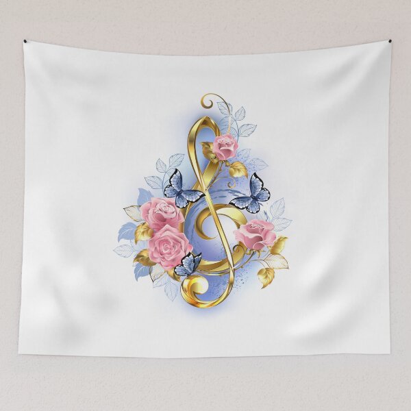 Item preview, Musical Key with Pink Roses designed and sold by Blackmoon9.