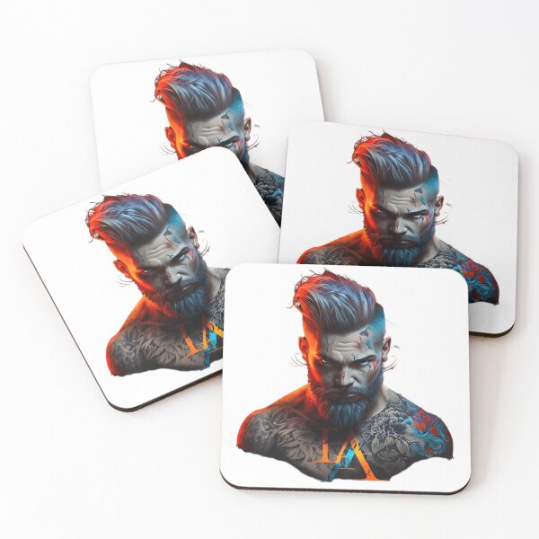 Item preview, tattoed mohawk guy designed and sold by R&B Art and design.