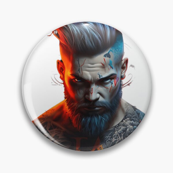 Item preview, tattoed mohawk guy designed and sold by R&B Art and design.
