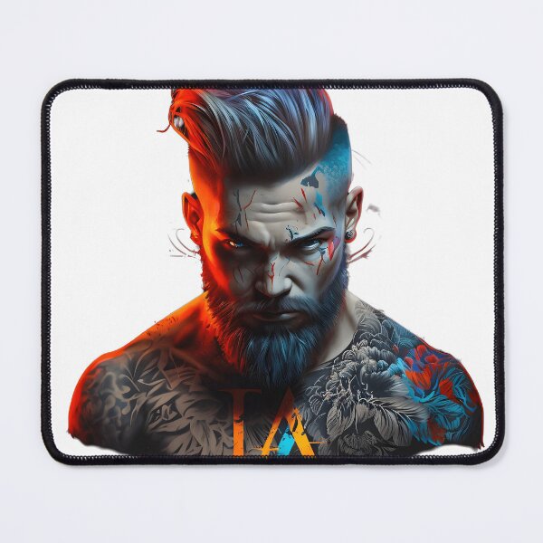 Item preview, tattoed mohawk guy designed and sold by R&B Art and design.