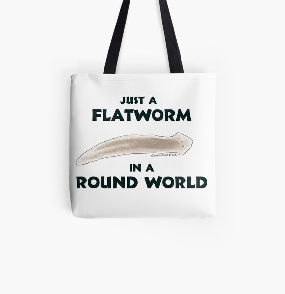 Just a Flatworm in a Round World All Over Print Tote Bag