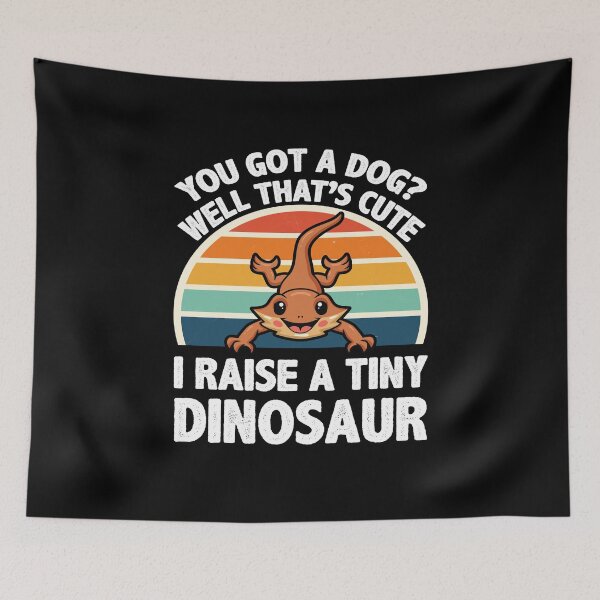 Item preview, I Raise A Tiny Dinosaur Funny Retro  Bearded Dragon Lovers designed and sold by Trendy Valley .