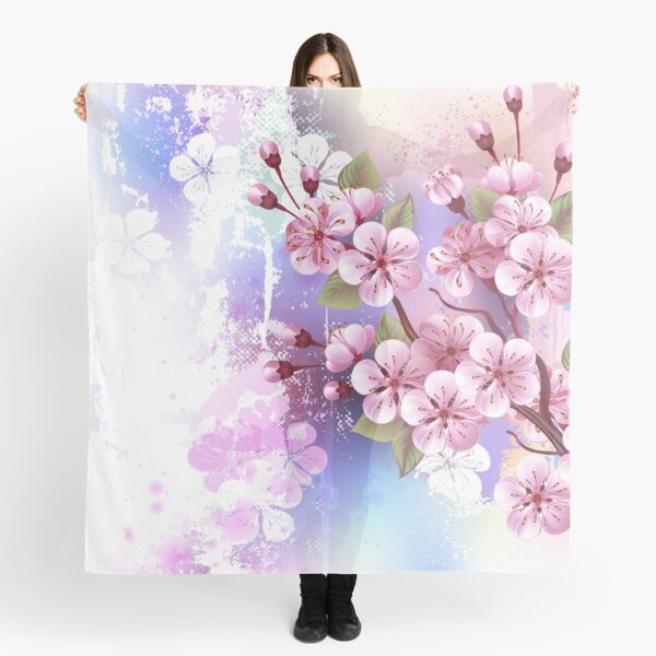 CHui DECOR koi fish shower curtain cherry blossom branch flower petal carp  fish couple romantic japanese watercolor asian painting artis