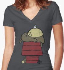 My neighbor Peanut Women's Fitted V-Neck T-Shirt