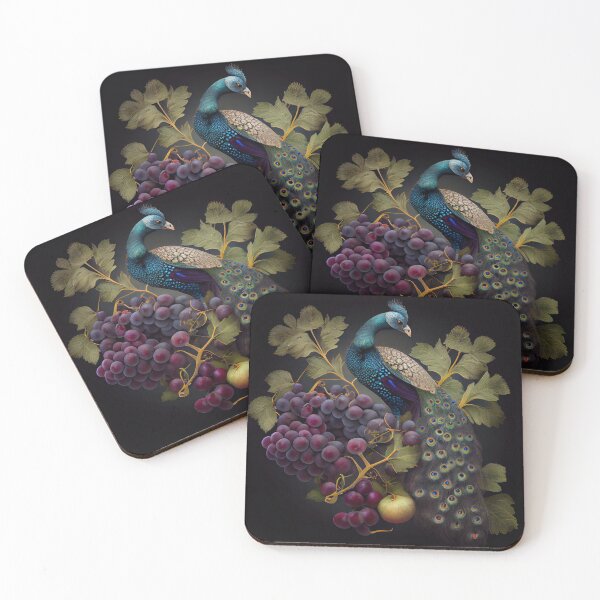 Item preview, Mulberry Gooseberry and Peacock Paradise Digital Painting designed and sold by CodeAndColors.
