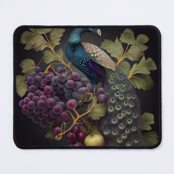 Item preview, Mulberry Gooseberry and Peacock Paradise Digital Painting designed and sold by CodeAndColors.