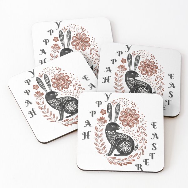 Item preview, Happy Easter wishes with black colored Easter bunny | Easter bunny designs| for Easter  designed and sold by Arteartz.