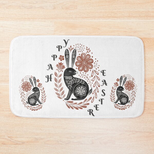 Item preview, Happy Easter wishes with black colored Easter bunny | Easter bunny designs| for Easter  designed and sold by Arteartz.