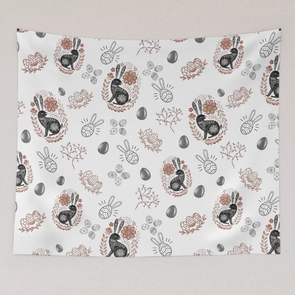 Item preview, Happy Easter wishes with black colored Easter bunny | Easter bunny designs| for Easter  designed and sold by Arteartz.