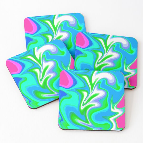 Item preview, Modern Swirl Abstract Pattern Neon Tones, Neon Green, Neon Blue, White, Blue and Hot Pink Design designed and sold by theprintedclub.