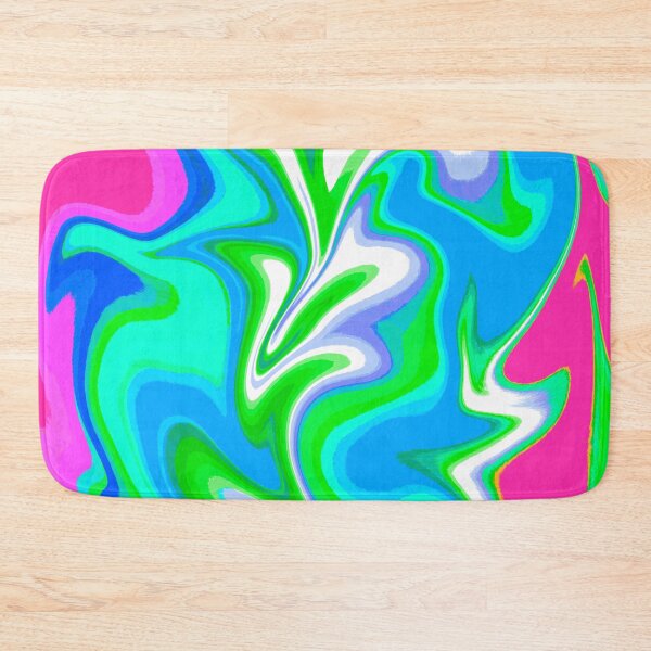 Item preview, Modern Swirl Abstract Pattern Neon Tones, Neon Green, Neon Blue, White, Blue and Hot Pink Design designed and sold by theprintedclub.