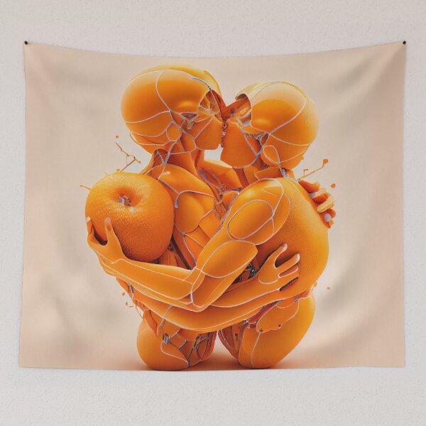 Item preview, An Orange Compression Embrace Digital Painting designed and sold by CodeAndColors.