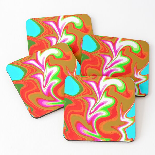Item preview, Modern Swirl Abstract Pattern Neon Tones, Neon Green, Bright Orange, Neon Blue, White, Red and Hot Pink Design designed and sold by theprintedclub.