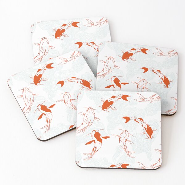 Item preview, Koi carp in orange and light blue designed and sold by Katj-A-Studio.