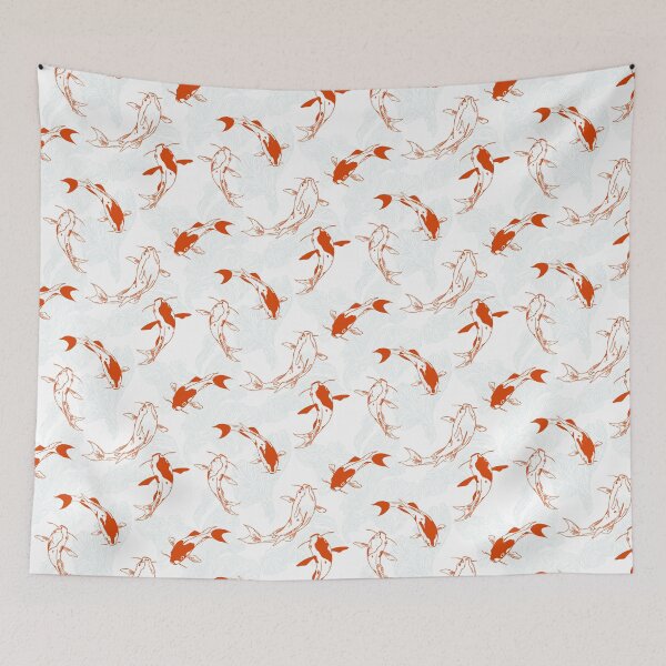 Item preview, Koi carp in orange and light blue designed and sold by Katj-A-Studio.