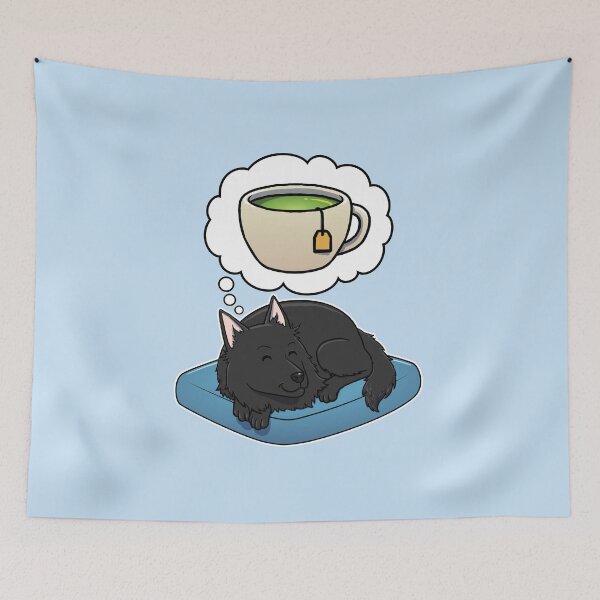 Item preview, Belgian Sheepdog dreaming about Green Tea designed and sold by DoggieDelights.