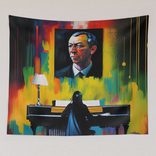 Item preview,  AMAZING ABSTRACT AND POWERFUL PORTRAIT OF SERGEI RACHMANINOFF PIANIST MUSICIAN COMPOSER CONDUCTOR - PIANIST PLAYING HIS WORK designed and sold by Ralek.