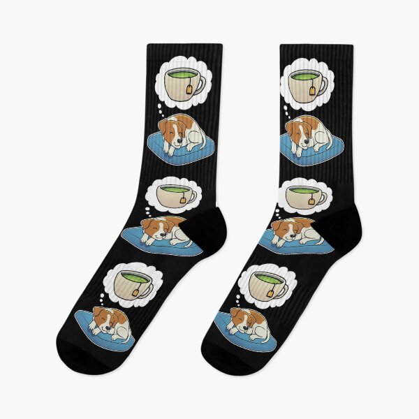 Item preview, Jack Russell Terrier dreaming about Green Tea designed and sold by DoggieDelights.