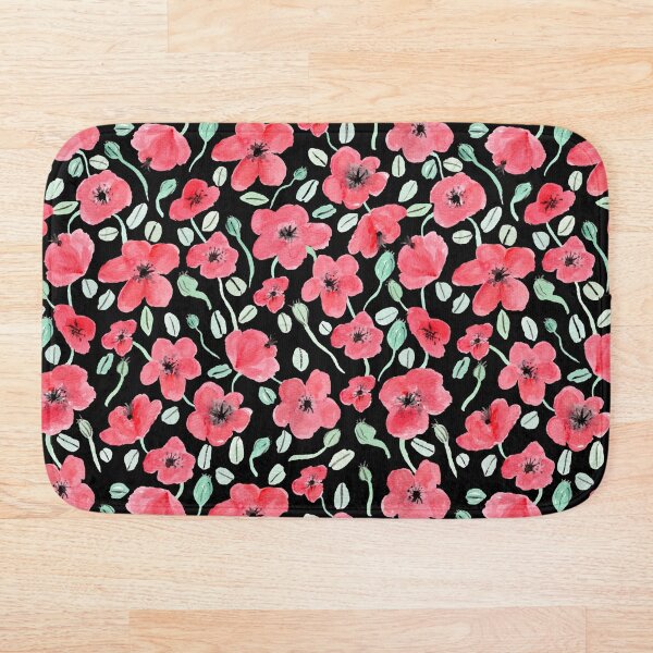 Item preview, Amapola roja floral fondo negro designed and sold by Lozzie Eliza Designs.