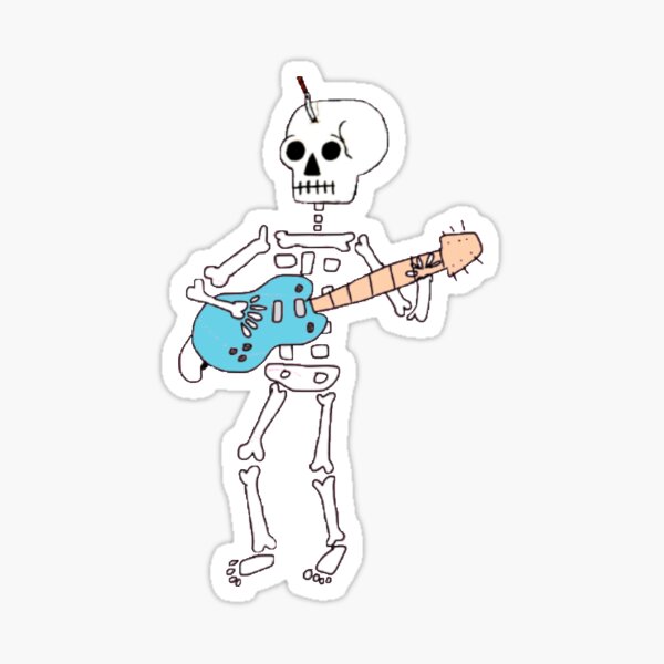 Indie Rock Skeleton Sticker