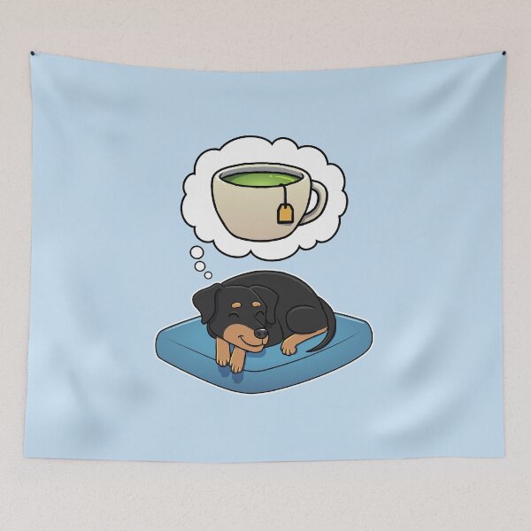 Item preview, Miniature Pinscher dreaming about Green Tea designed and sold by DoggieDelights.