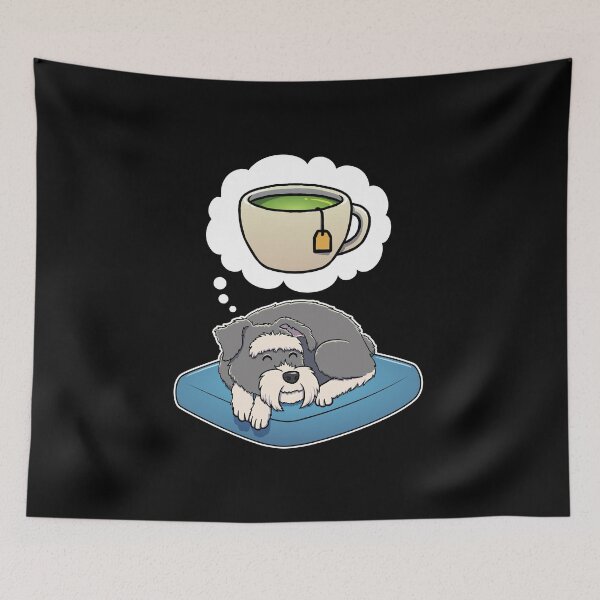 Item preview, Miniature Schnauzer dreaming about Green Tea designed and sold by DoggieDelights.