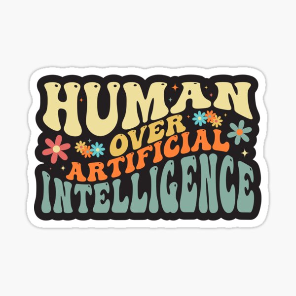 Aperçu de l'œuvre Humain sur l'Intelligence Artificielle Rétro Vintage créée et vendue par Designer-Girl.