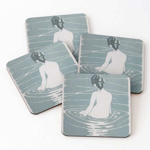 Item preview, Female Nude Seated in Water by Ichijo Narumi - c 1900 designed and sold by Onodera.