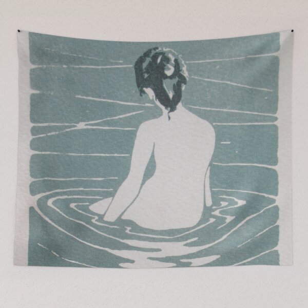 Item preview, Female Nude Seated in Water by Ichijo Narumi - c 1900 designed and sold by Onodera.