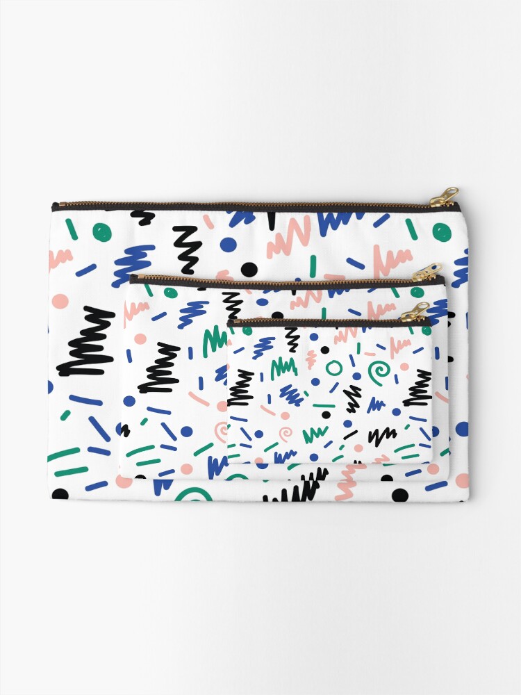 5633959GN Retro Pattern In Memphis Style 80s 90s Gear New Accessory Zipper Pouch 5633959GN Retro Pattern In Memphis Style 80s 90s Gear New Accessory Zipper Pouch