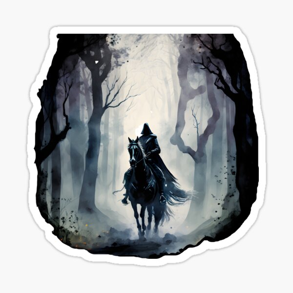 Item preview, The Dark Rider in the Forest - Watercolor - Fantasy designed and sold by Fenay Designs.